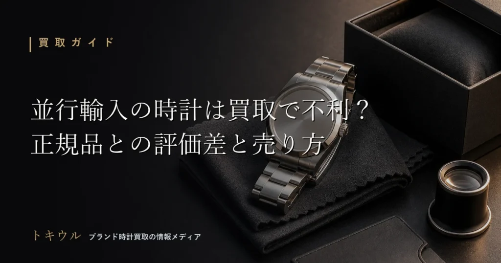 並行輸入の時計の買取と正規品との評価差を解説する記事のアイキャッチ