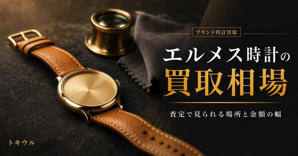 エルメスの時計買取で査定に見られる場所と相場の考え方を解説する記事のアイキャッチ