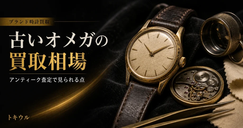 古いオメガ（アンティーク時計）の買取相場と査定ポイントを解説する記事のアイキャッチ
