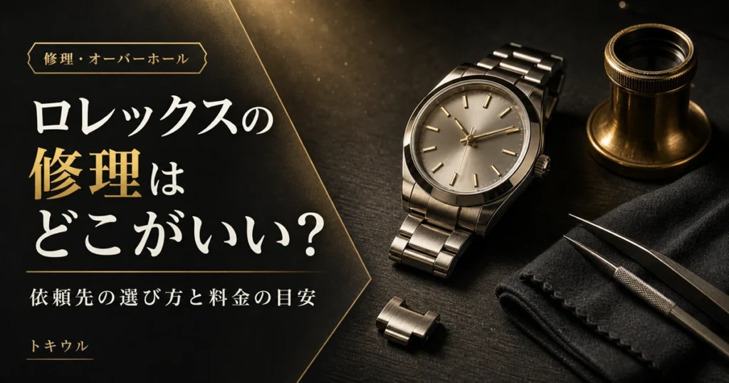 ロレックスの修理先の選び方と料金の考え方を解説する記事のアイキャッチ