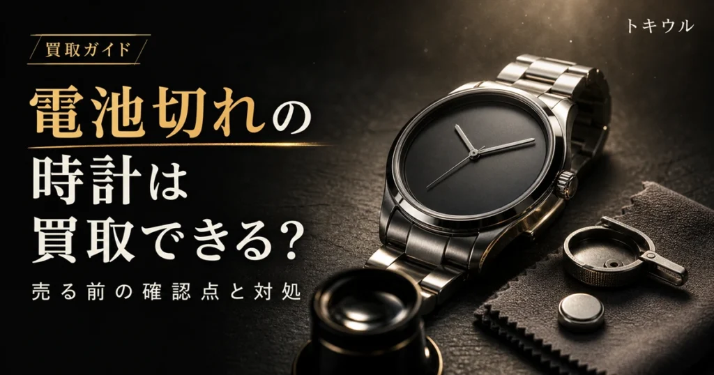 電池切れの時計の買取と売る前の確認点を解説する記事のアイキャッチ