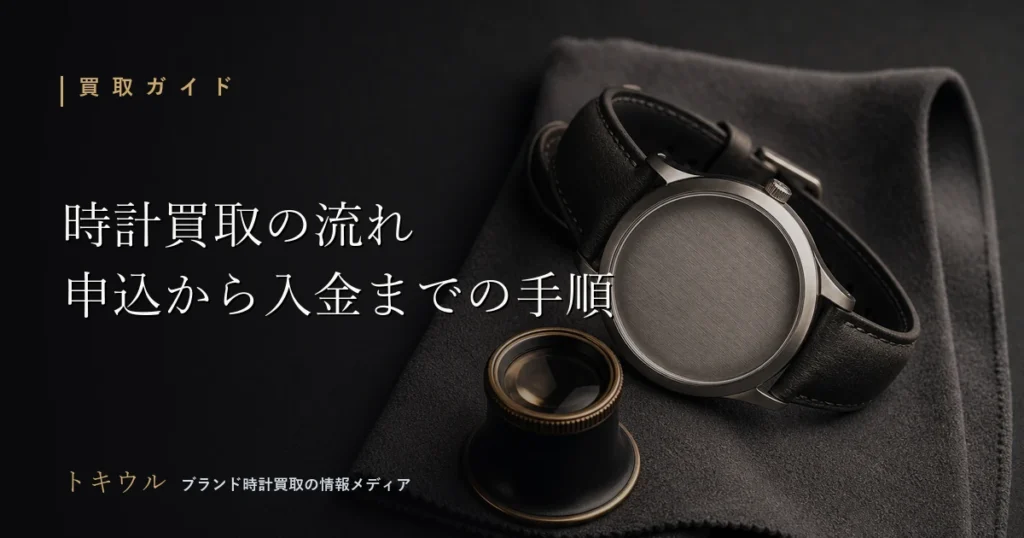 時計買取の流れと申込から入金までの手順を解説する記事のアイキャッチ