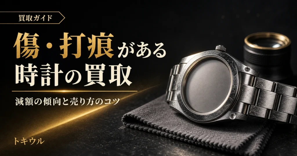 傷や打痕のある時計の買取と減額傾向を解説する記事のアイキャッチ